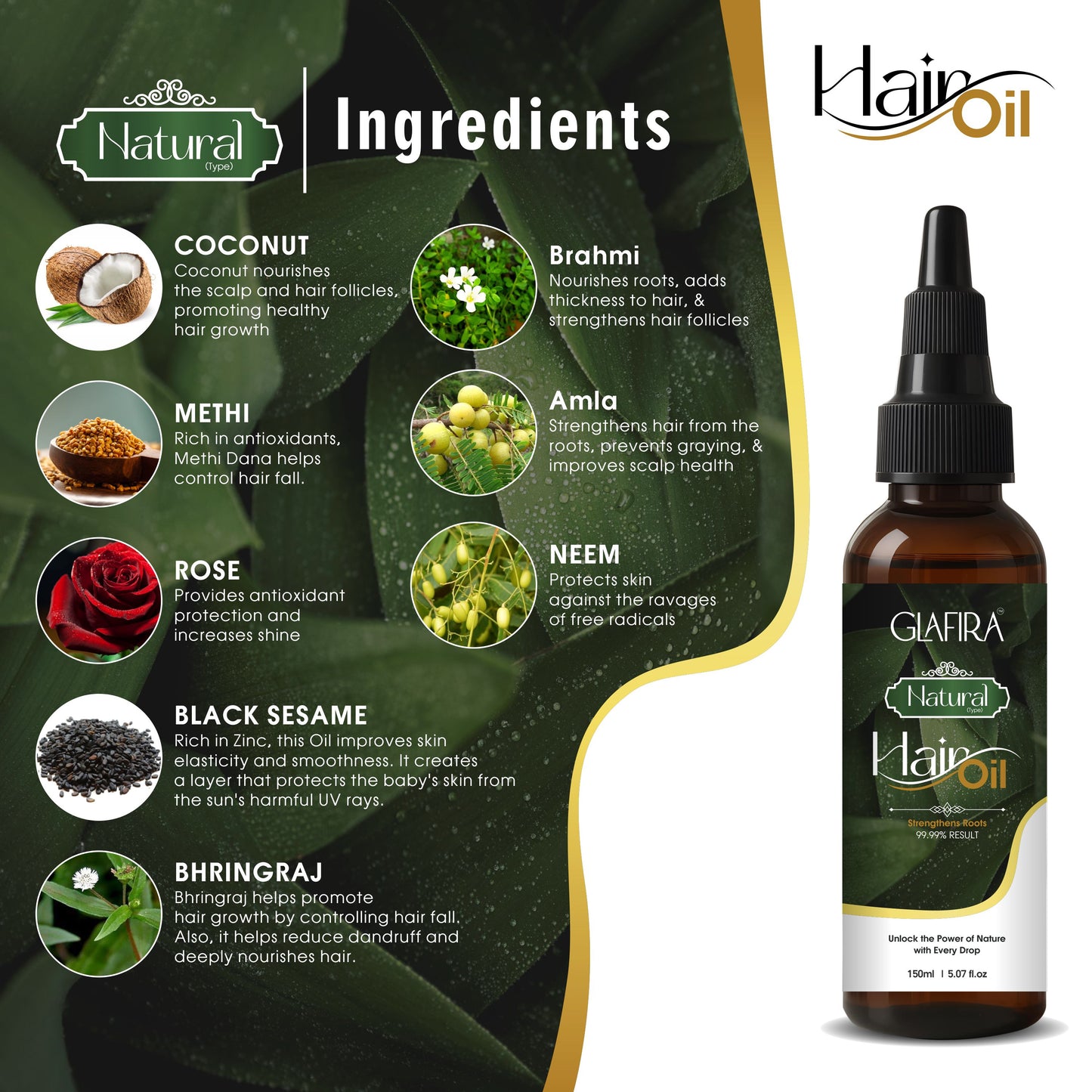 GLAFIRA Natural Hair Oil | Hair Growth, Hair Fall Control