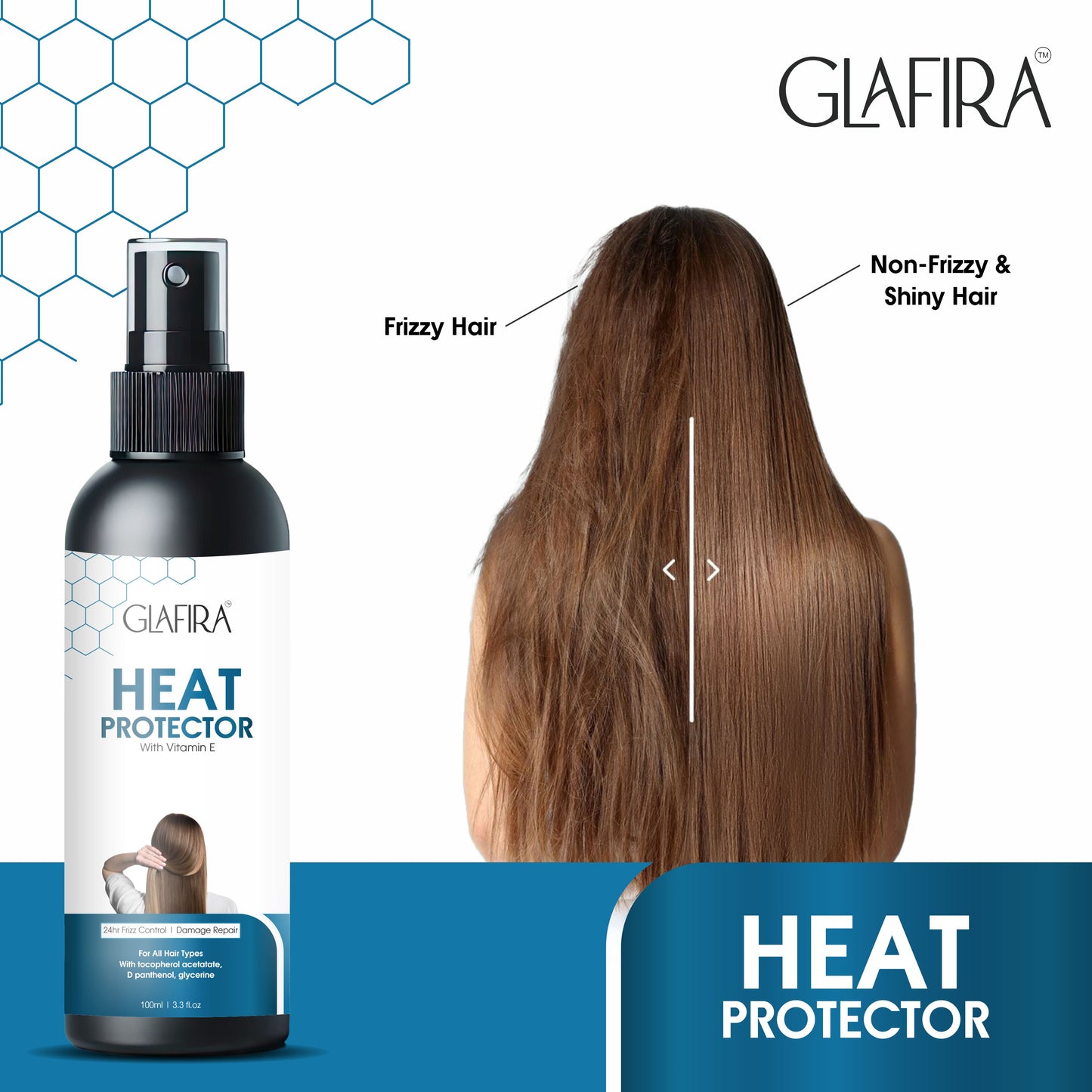 Glafira Heat Protector Spray – Shield & Shine Formula (100ml)