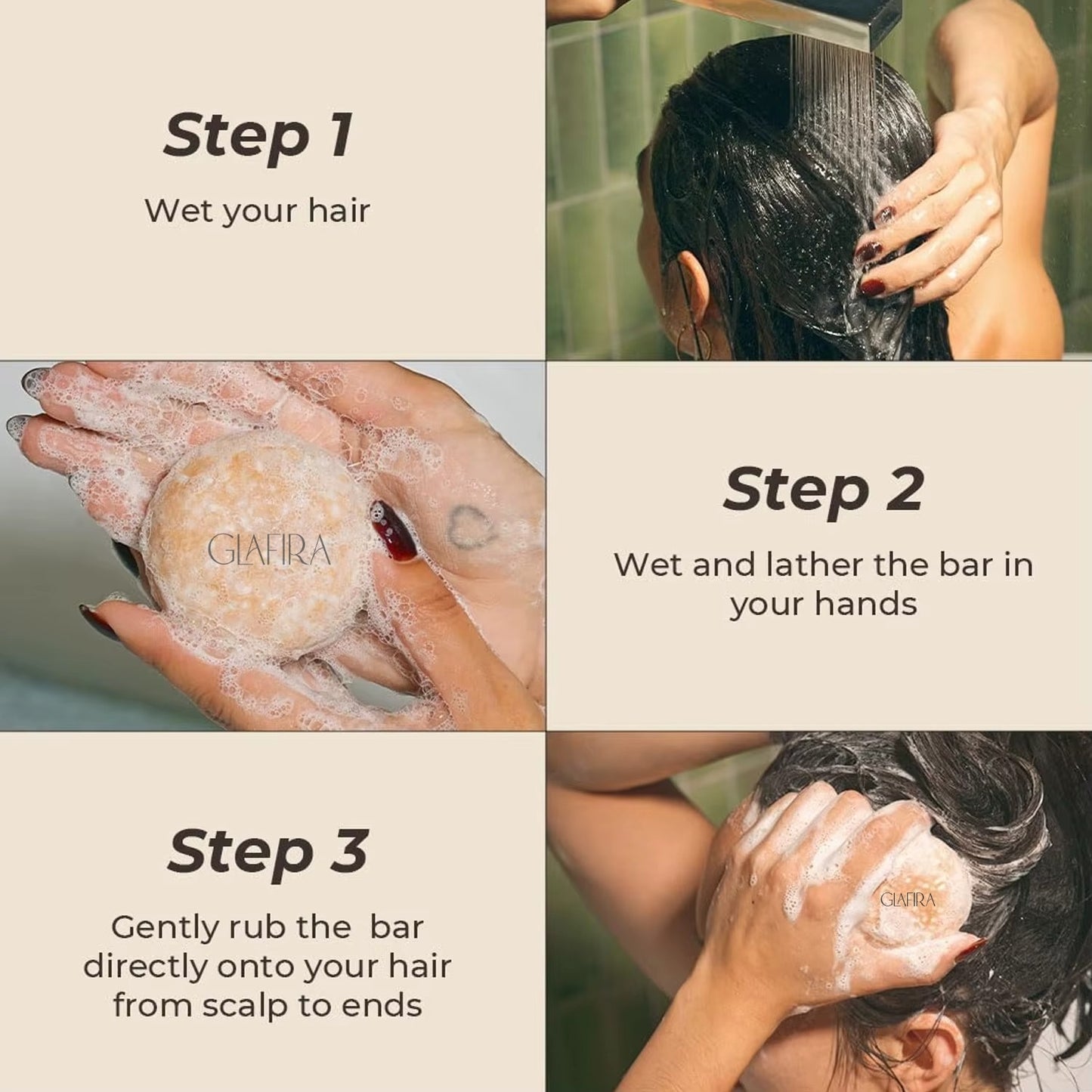 Glafira Vanilla Coconut Shampoo Bar – Natural Hair Care | Moisture, Volume & Shine | For All Hair Types