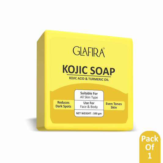 Glafira Kojic Soap - Skin Brightening with Kojic Acid & Turmeric Oil | Reduces Tan & Dark Spots