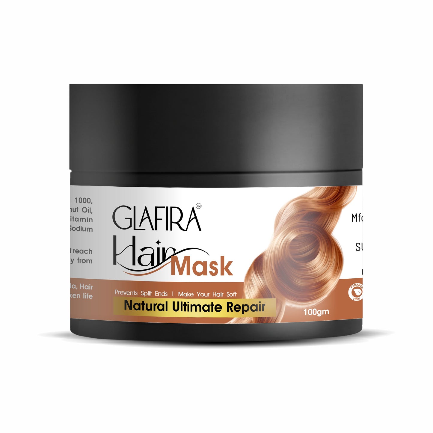 Glafira Hair Mask - Natural Ultimate Repair | 2X Smoothness, Curly & Frizz Protection | Deep Conditioner for Dry, Damaged, Curly & Frizzy Hair