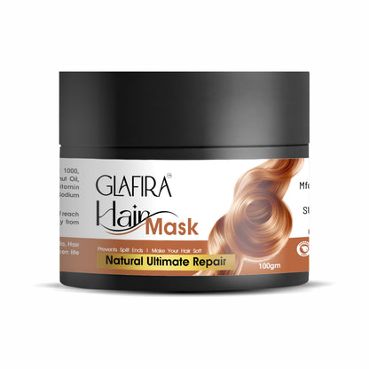Glafira Hair Mask - Natural Ultimate Repair | 2X Smoothness, Curly & Frizz Protection | Deep Conditioner for Dry, Damaged, Curly & Frizzy Hair