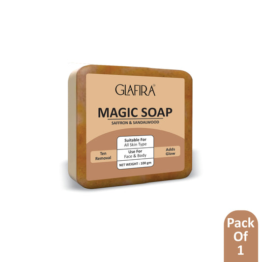 Magic Soap with Saffron & Sandalwood for Tan Removal & Glowing Skin