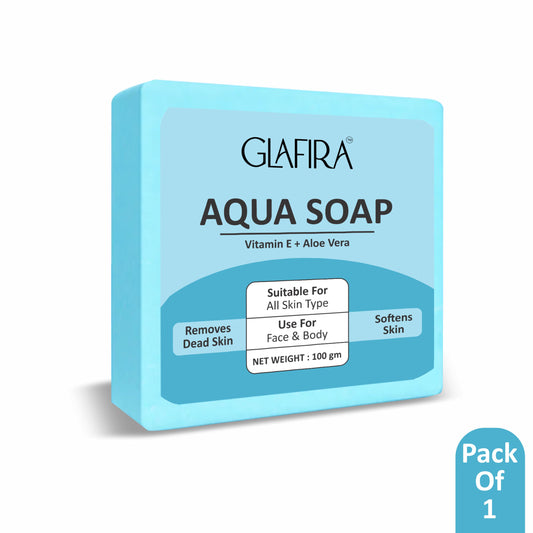 Glafira Aqua Soap | Vitamin E & Aloe Vera | Refreshing Face & Body Soap for All Skin Types