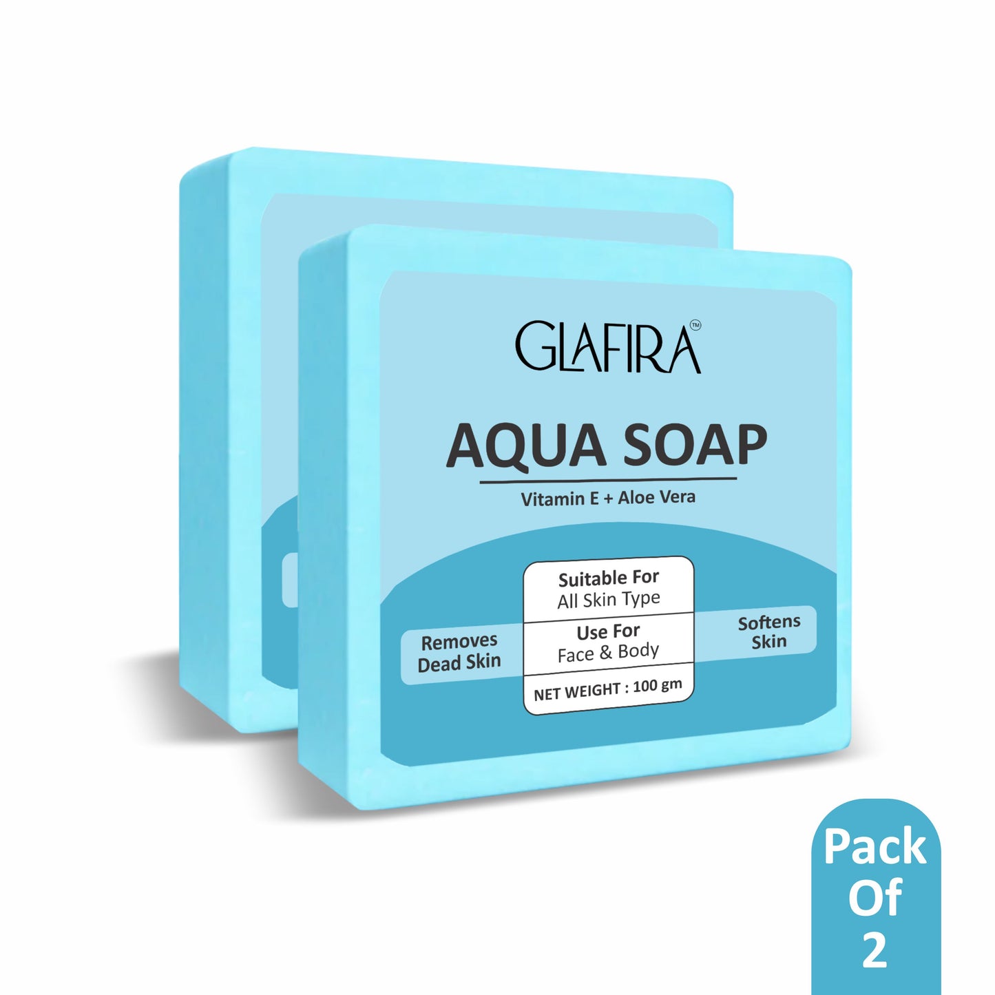 Glafira Aqua Soap | Vitamin E & Aloe Vera | Refreshing Face & Body Soap for All Skin Types