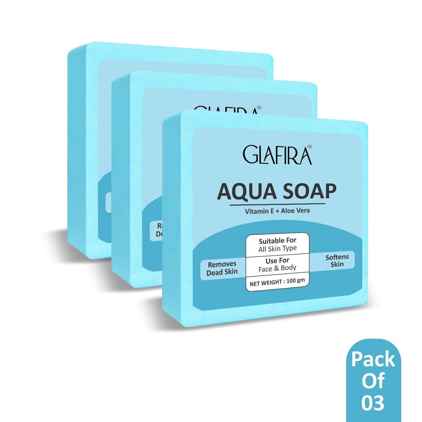 Glafira Aqua Soap | Vitamin E & Aloe Vera | Refreshing Face & Body Soap for All Skin Types
