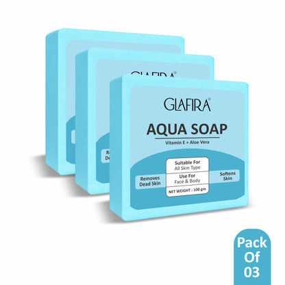 Glafira Aqua Soap | Vitamin E & Aloe Vera | Refreshing Face & Body Soap for All Skin Types