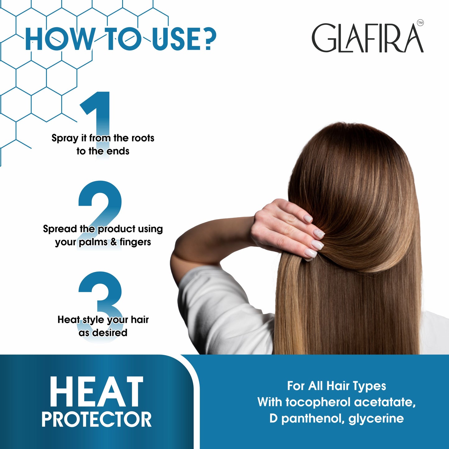 Glafira Heat Protector Spray – Shield & Shine Formula (100ml)
