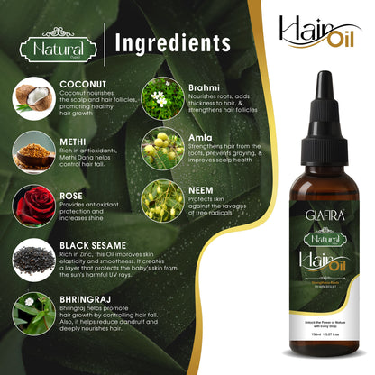 GLAFIRA Natural Hair Oil | Hair Growth, Hair Fall Control