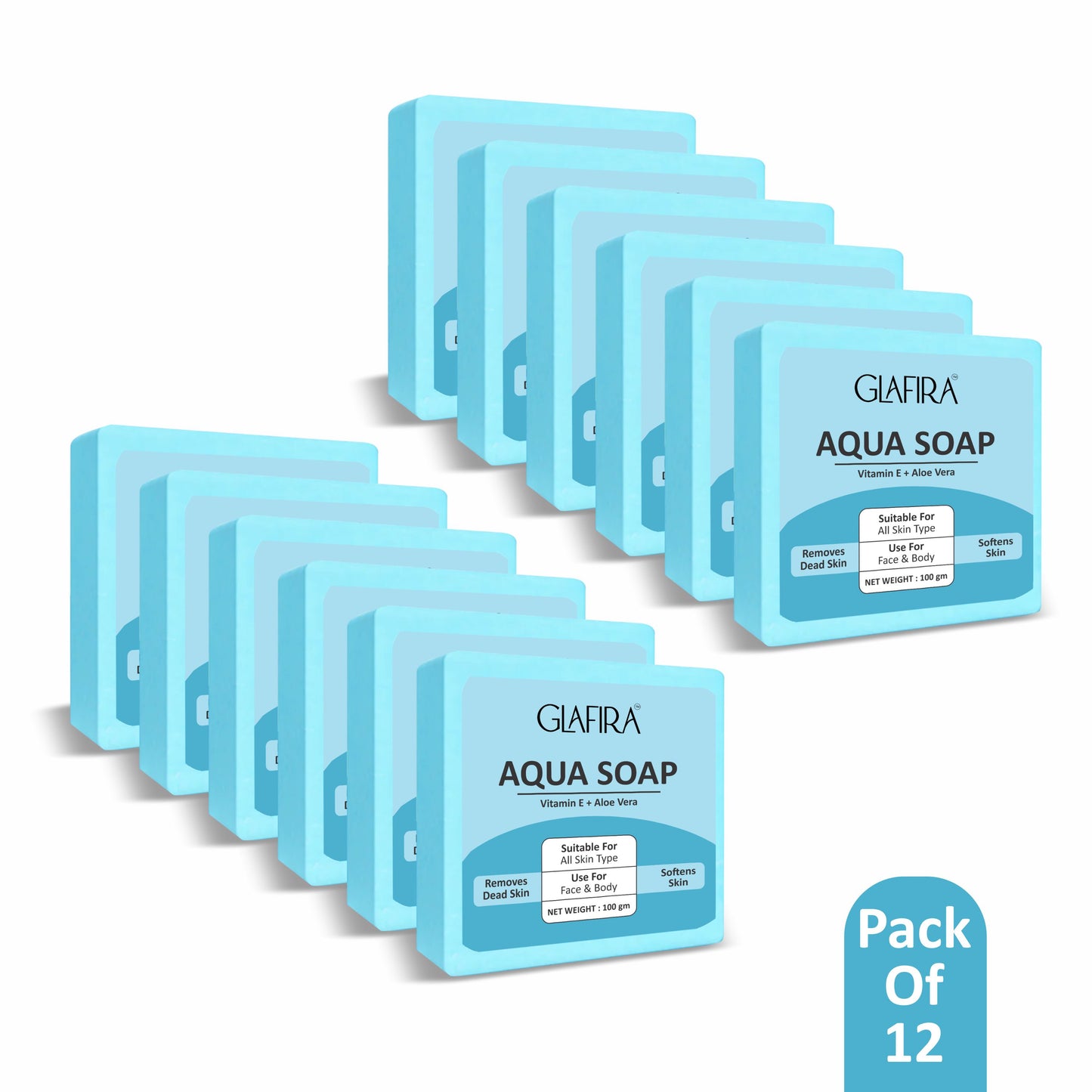 Glafira Aqua Soap | Vitamin E & Aloe Vera | Refreshing Face & Body Soap for All Skin Types