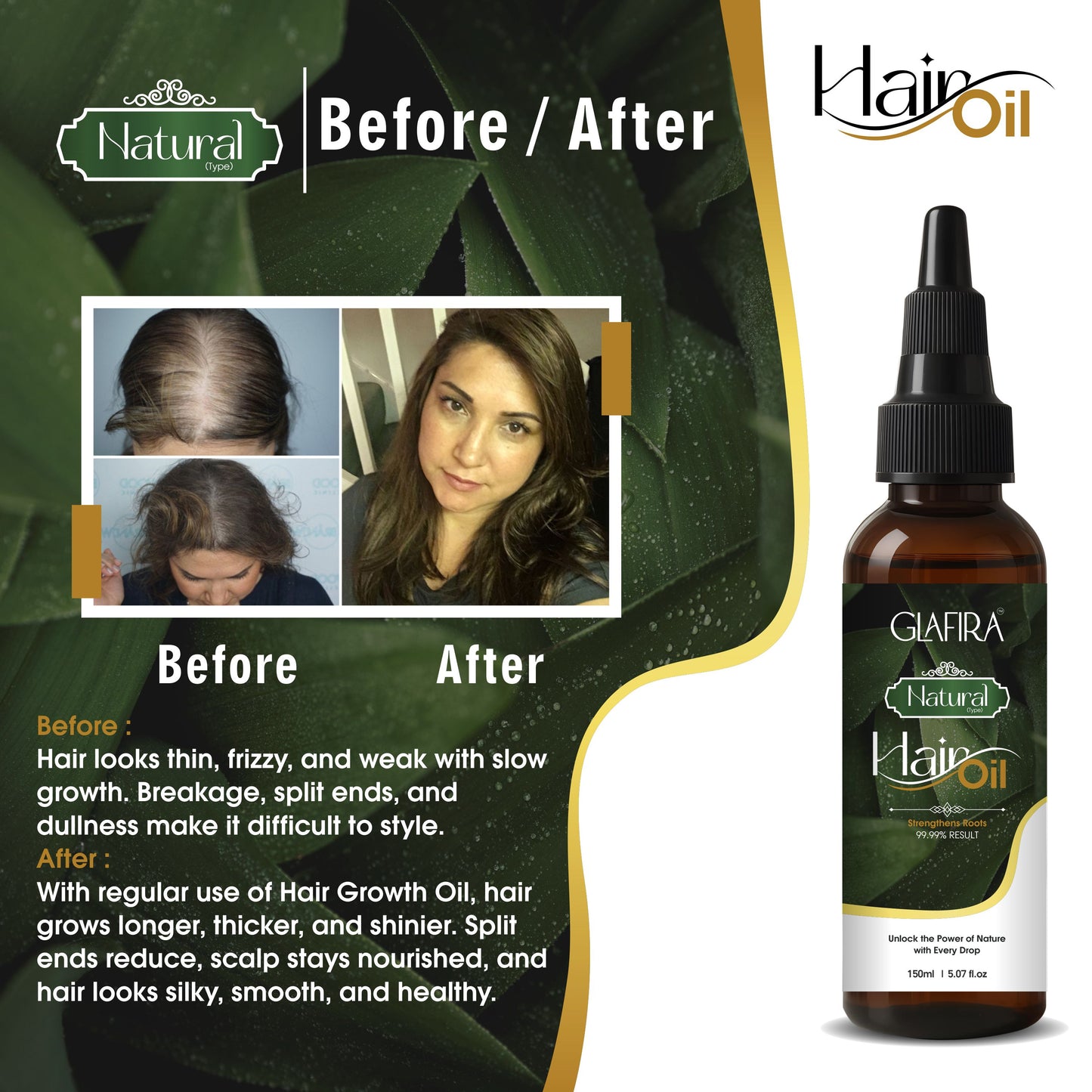 GLAFIRA Natural Hair Oil | Hair Growth, Hair Fall Control