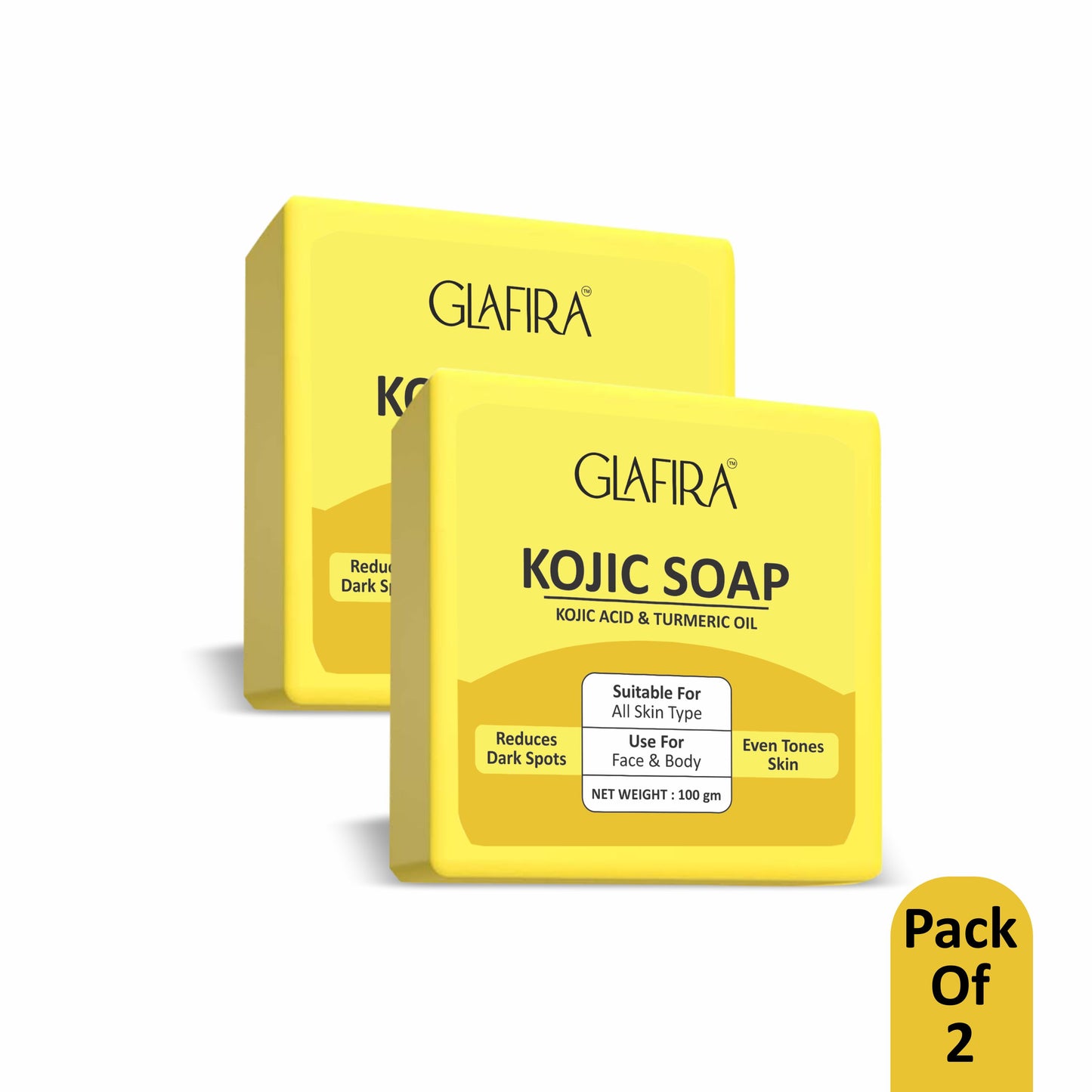Glafira Kojic Soap - Skin Brightening with Kojic Acid & Turmeric Oil | Reduces Tan & Dark Spots