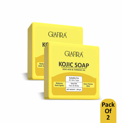 Glafira Kojic Soap - Skin Brightening with Kojic Acid & Turmeric Oil | Reduces Tan & Dark Spots