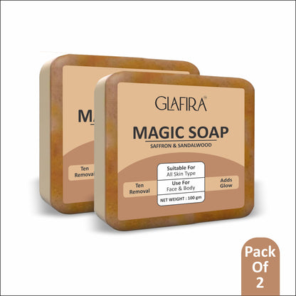 Magic Soap with Saffron & Sandalwood for Tan Removal & Glowing Skin