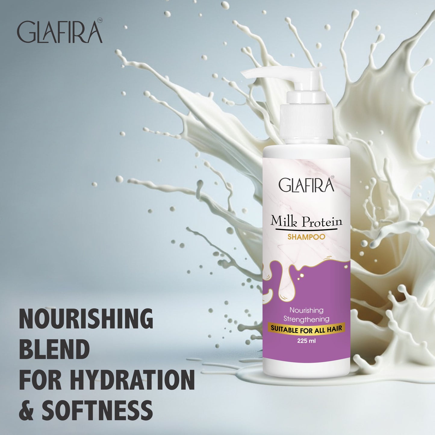 Glafira Milk Protein Shampoo | Nourishing & Strengthening | Hydration & Softness | Suitable for All Hair
