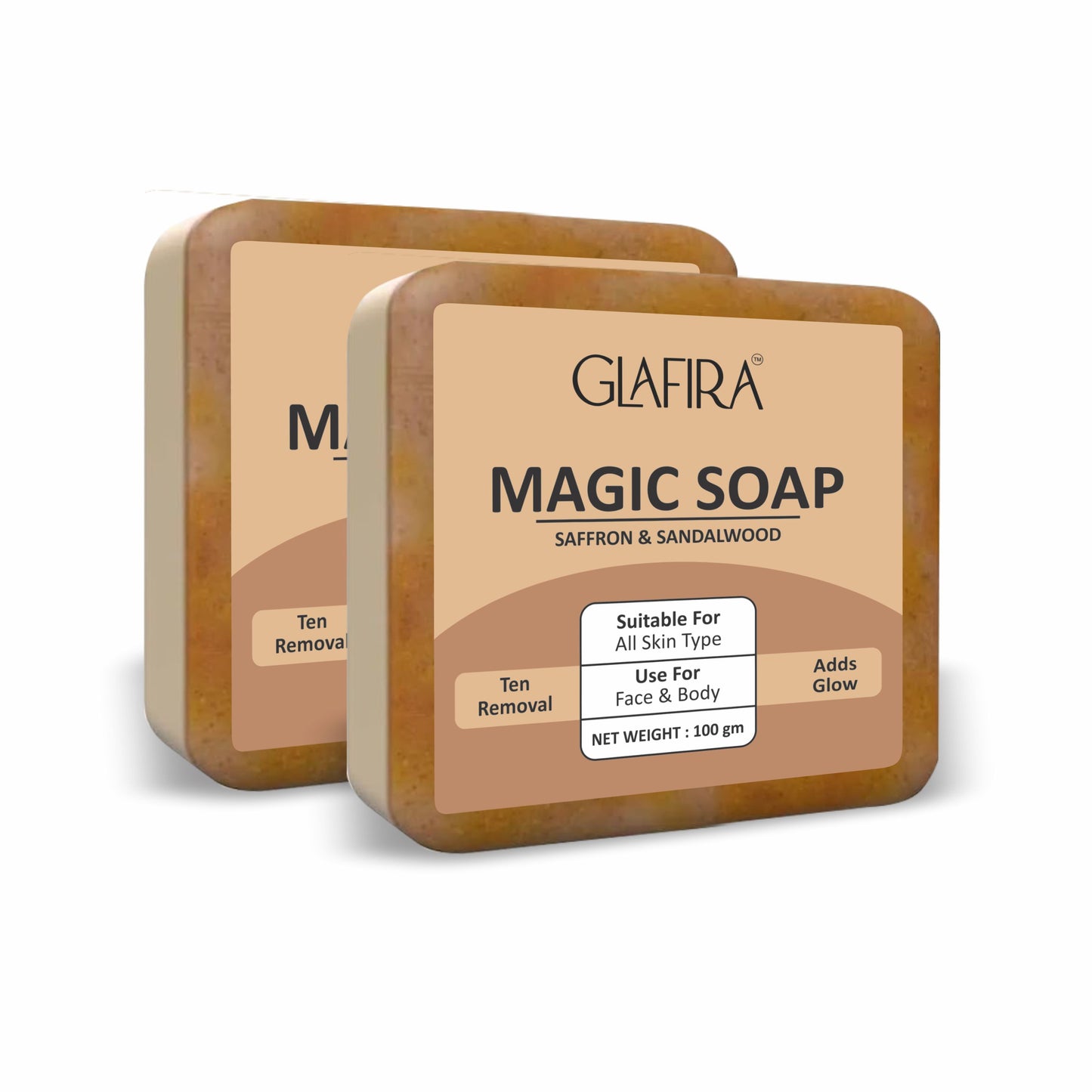 Magic Soap with Saffron & Sandalwood for Tan Removal & Glowing Skin
