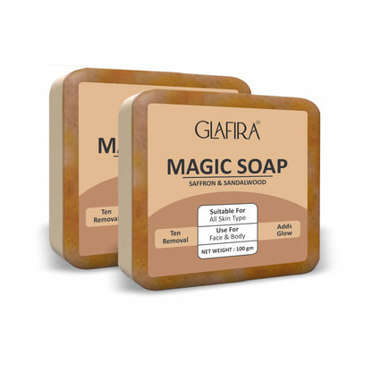 Magic Soap with Saffron & Sandalwood for Tan Removal & Glowing Skin