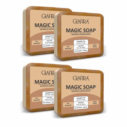Magic Soap with Saffron & Sandalwood for Tan Removal & Glowing Skin