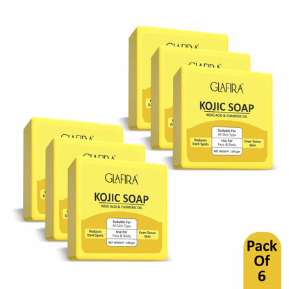 Glafira Kojic Soap - Skin Brightening with Kojic Acid & Turmeric Oil | Reduces Tan & Dark Spots