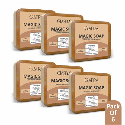 Magic Soap with Saffron & Sandalwood for Tan Removal & Glowing Skin