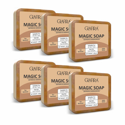 Magic Soap with Saffron & Sandalwood for Tan Removal & Glowing Skin