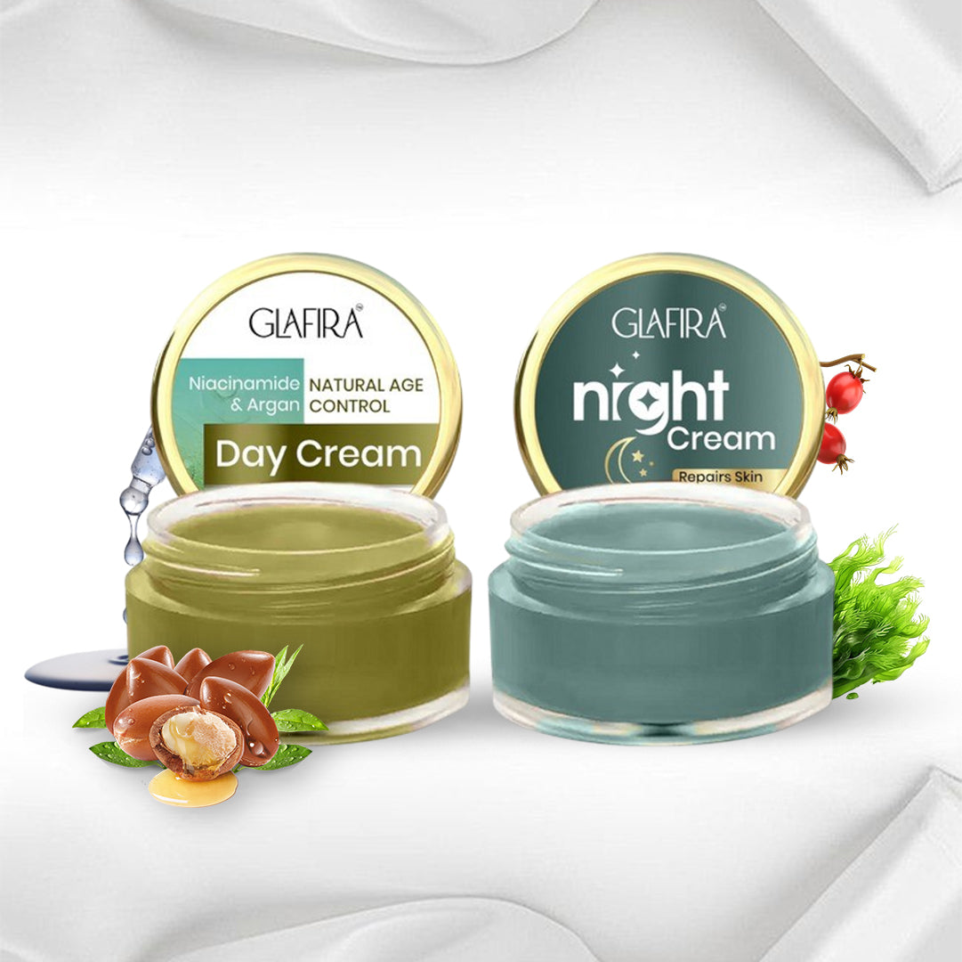 Skin Care Set – Day Cream for Sun Protection + Night Cream for Skin Repair
