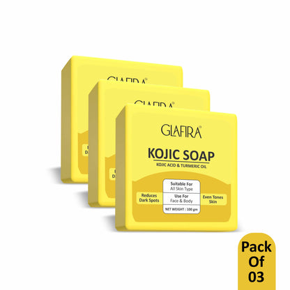 Glafira Kojic Soap - Skin Brightening with Kojic Acid & Turmeric Oil | Reduces Tan & Dark Spots