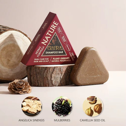 Red Seven Green Herbal Anti Dandruff Shampoo Bar with Amla & Shikakai | Sulphate Free Natural Hair Growth Shampoo