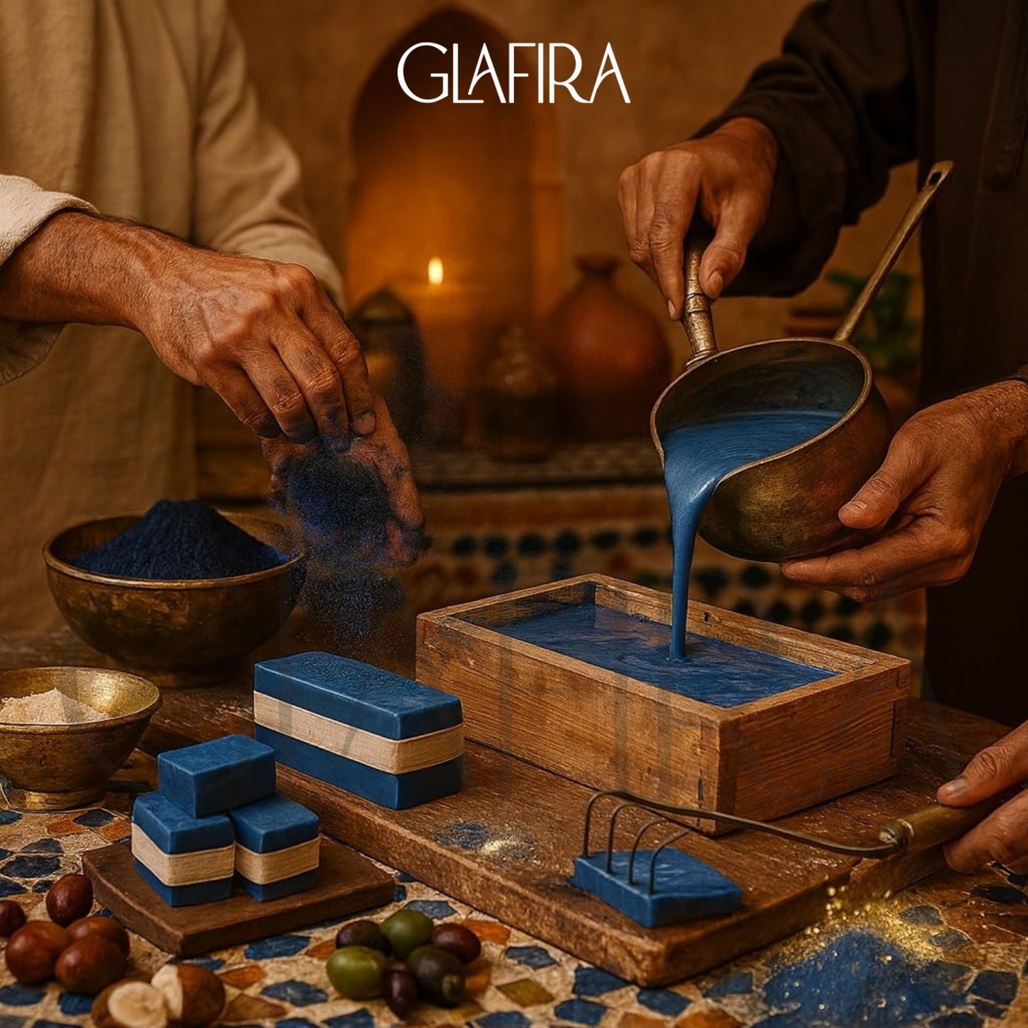 Moroccan Nila Organic Brightening Soap | Deep Detox, Even Tone & Glow | With Neela Powder & Kojic Acid | For Dark Spots, Pigmentation & Dull Skin