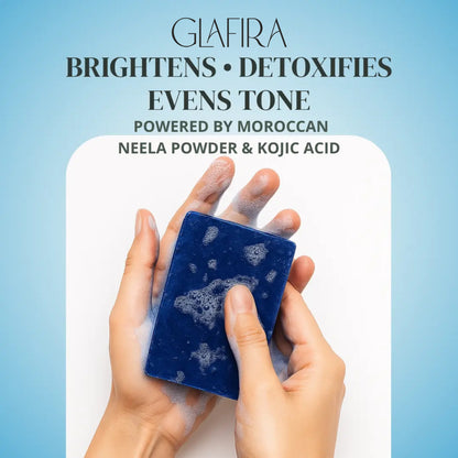 Moroccan Nila Organic Brightening Soap | Deep Detox, Even Tone & Glow | With Neela Powder & Kojic Acid | For Dark Spots, Pigmentation & Dull Skin