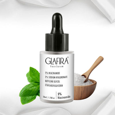 Niacinamide 5%, Vitamin C 10% & Hyaluronic Acid 2% Face Serum for Pigmentation, Brightening, Hydration & Pore Care – GLAFIRA Dermatologist-Tested