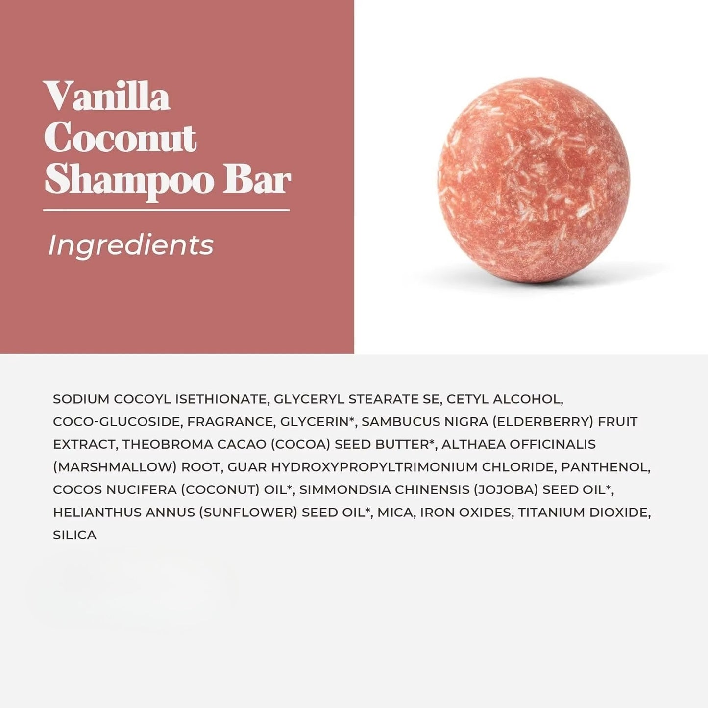 Glafira Vanilla Coconut Shampoo Bar – Natural Hair Care | Moisture, Volume & Shine | For All Hair Types