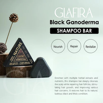 Black Ganoderma Shampoo Bar – Herbal Shampoo Bar for Hair Growth, Grey Hair Care, Dandruff Control & Scalp Repair | Sulphate-Free Natural Shampoo Bar for Men & Women